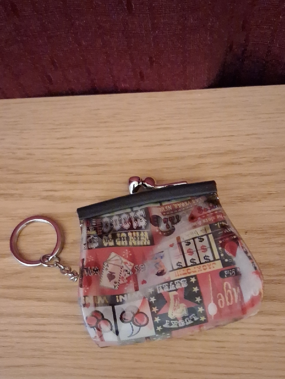 Retro Casino Print Kiss-lock Bag Charm - vintage